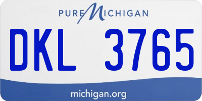 MI license plate DKL3765