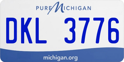 MI license plate DKL3776