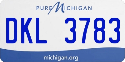 MI license plate DKL3783