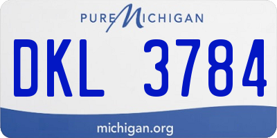 MI license plate DKL3784