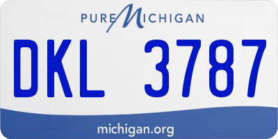 MI license plate DKL3787