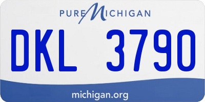 MI license plate DKL3790