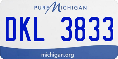 MI license plate DKL3833