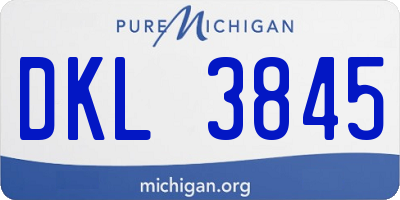 MI license plate DKL3845