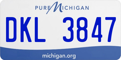 MI license plate DKL3847