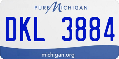 MI license plate DKL3884