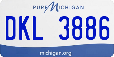 MI license plate DKL3886