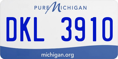 MI license plate DKL3910