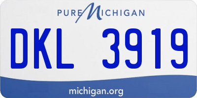 MI license plate DKL3919