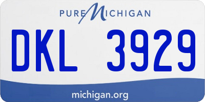 MI license plate DKL3929