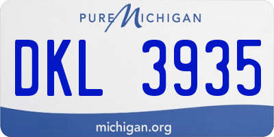 MI license plate DKL3935