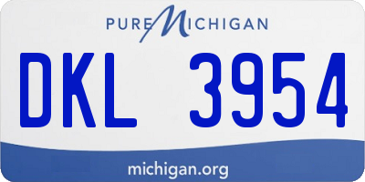 MI license plate DKL3954