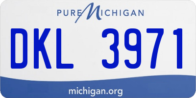 MI license plate DKL3971