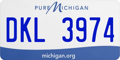 MI license plate DKL3974