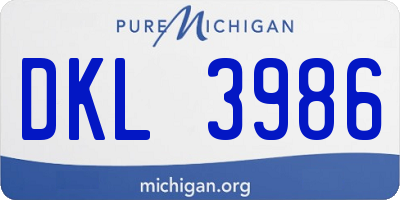 MI license plate DKL3986