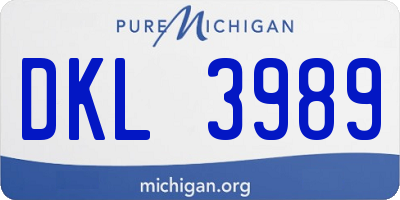 MI license plate DKL3989