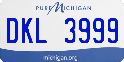 MI license plate DKL3999