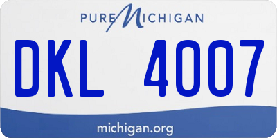 MI license plate DKL4007