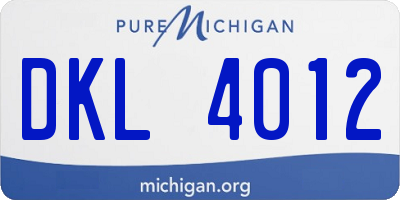 MI license plate DKL4012
