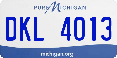 MI license plate DKL4013