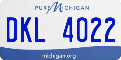 MI license plate DKL4022