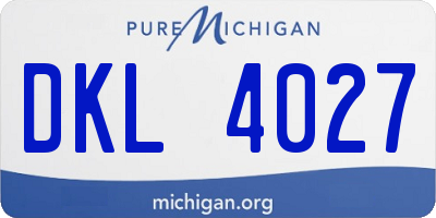 MI license plate DKL4027