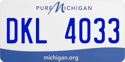 MI license plate DKL4033