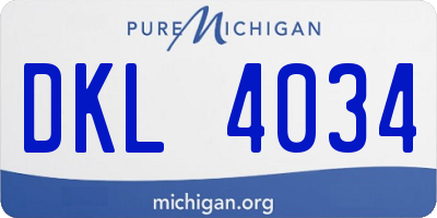 MI license plate DKL4034