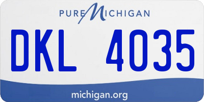 MI license plate DKL4035