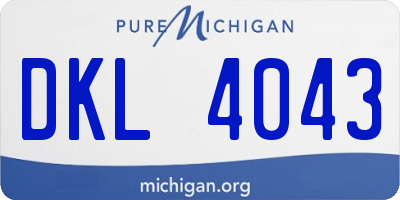 MI license plate DKL4043