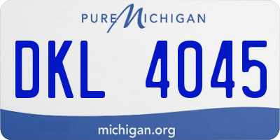 MI license plate DKL4045
