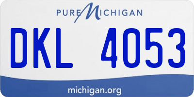MI license plate DKL4053