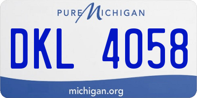 MI license plate DKL4058