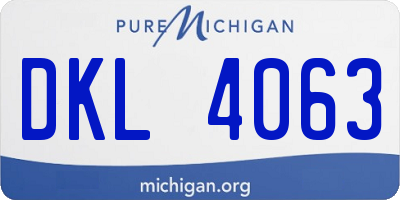 MI license plate DKL4063