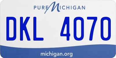 MI license plate DKL4070