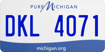 MI license plate DKL4071