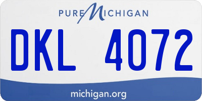 MI license plate DKL4072