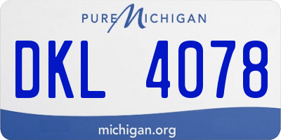 MI license plate DKL4078