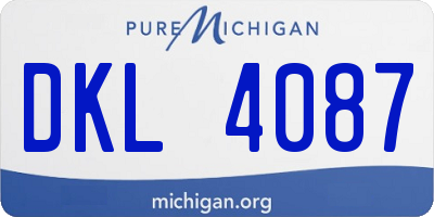 MI license plate DKL4087