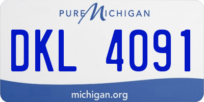 MI license plate DKL4091