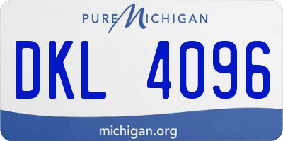 MI license plate DKL4096