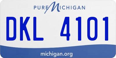 MI license plate DKL4101