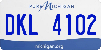 MI license plate DKL4102