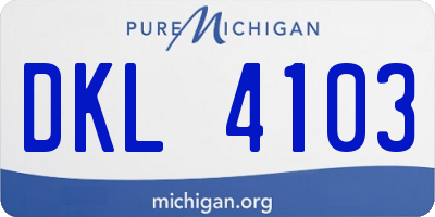 MI license plate DKL4103