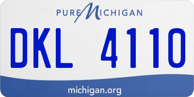 MI license plate DKL4110