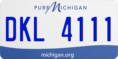 MI license plate DKL4111
