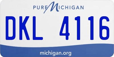 MI license plate DKL4116