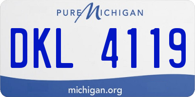 MI license plate DKL4119