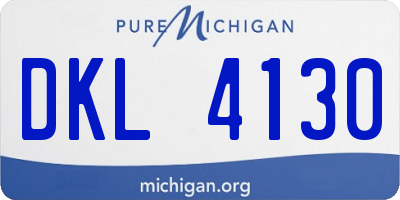 MI license plate DKL4130