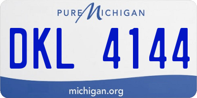 MI license plate DKL4144